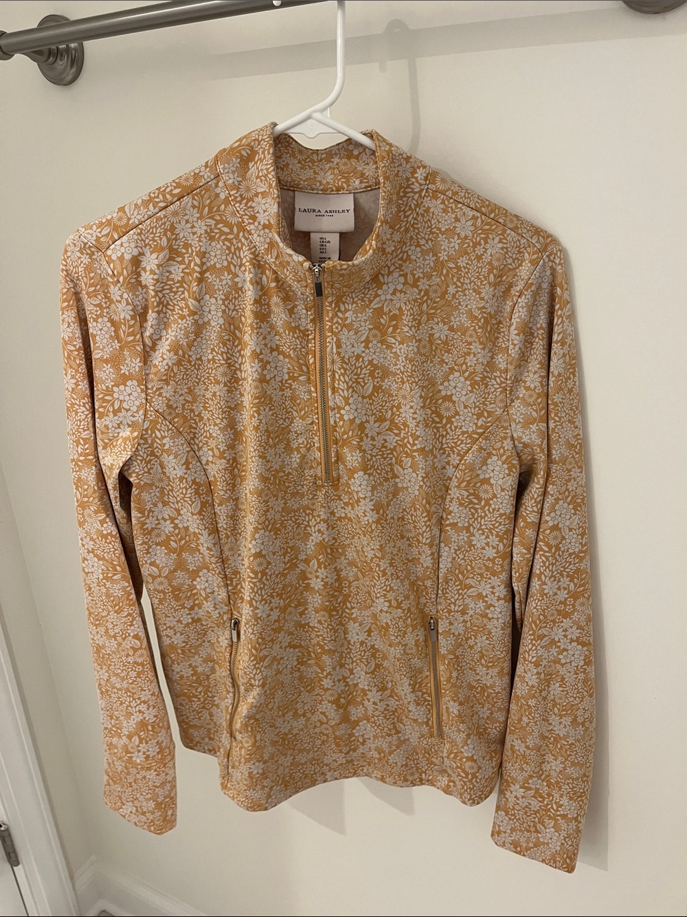 Laura Ashley Yellow Floral Quarter-Zip Jacket